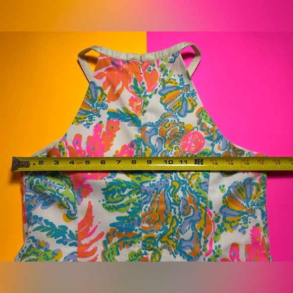Lilly Pulitzer Kennedy Shift Resort White Casa Marina Halter Dress Size 4 - Picture 9 of 14